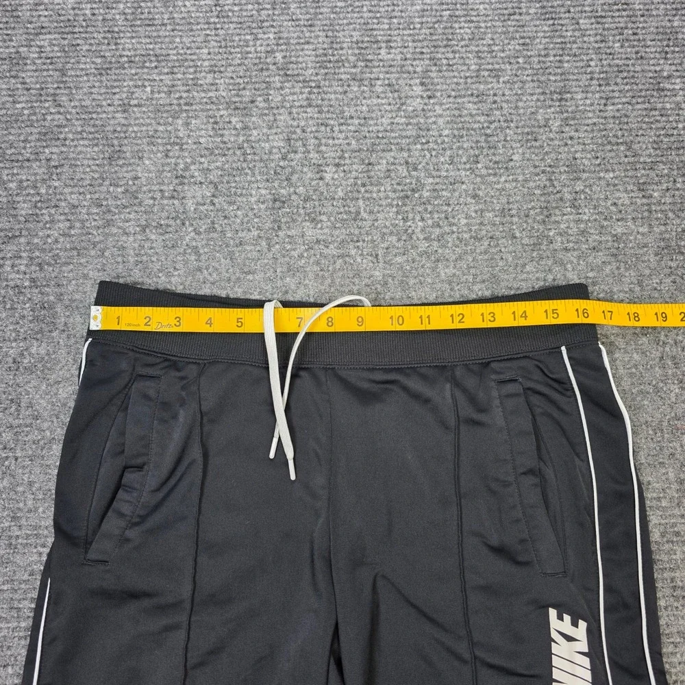 Nike Track Pants Women's Size M Black White Pintuck Piping Logo Activewear